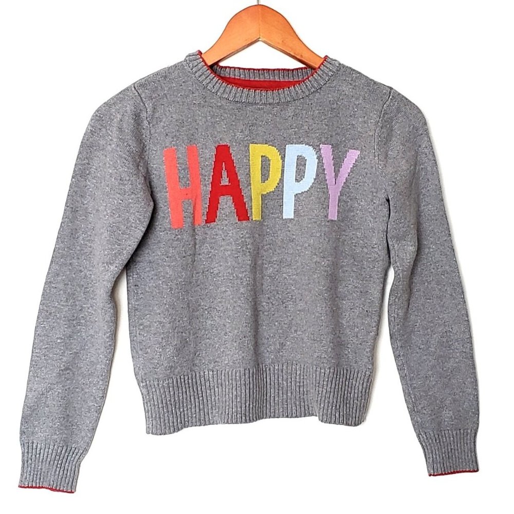 Gap Gray Happy Rainbow Sweater XL 12